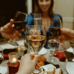 People toasting with wine