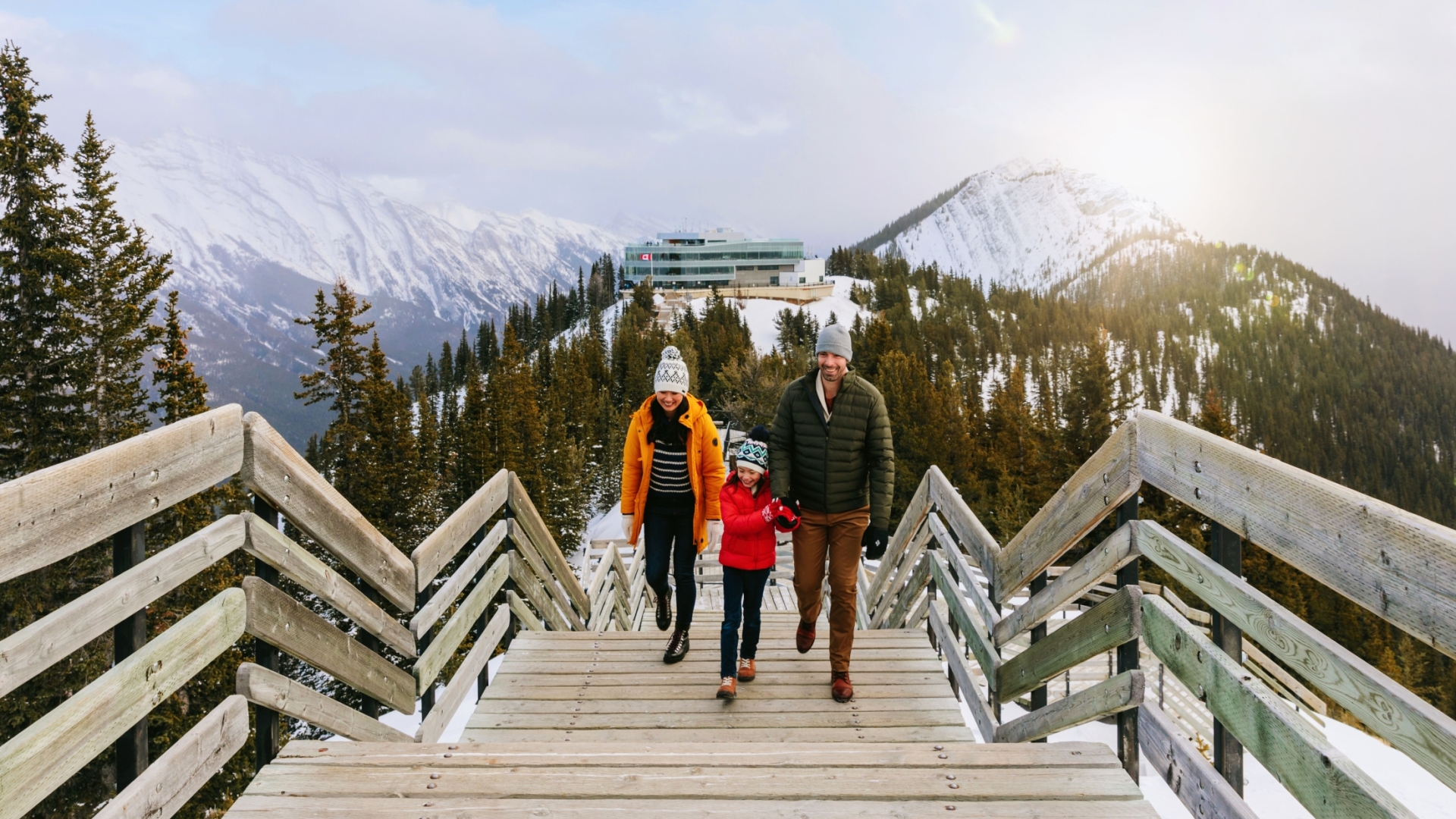 family at the Gondola in Banff