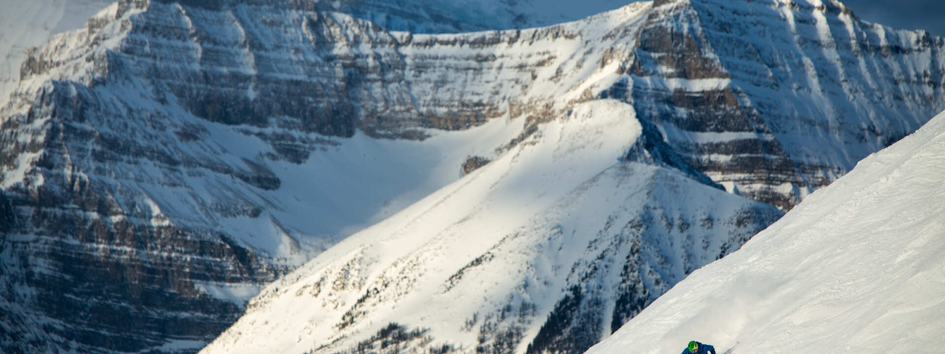 A person skiing in Banff