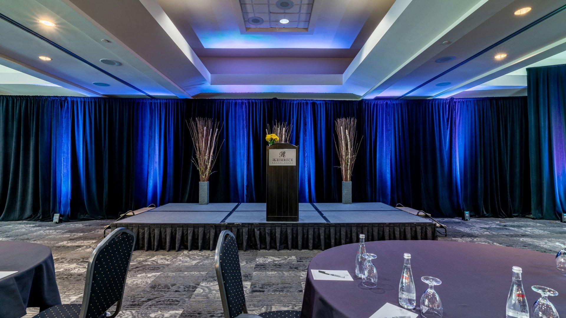 A platform in a conference room