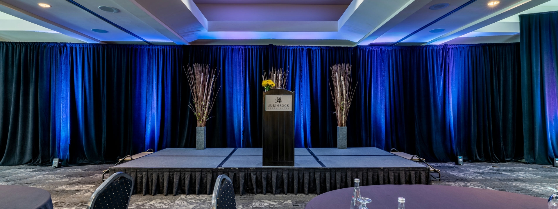 A platform in a conference room