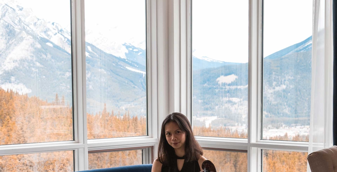 A woman sitting on a chair