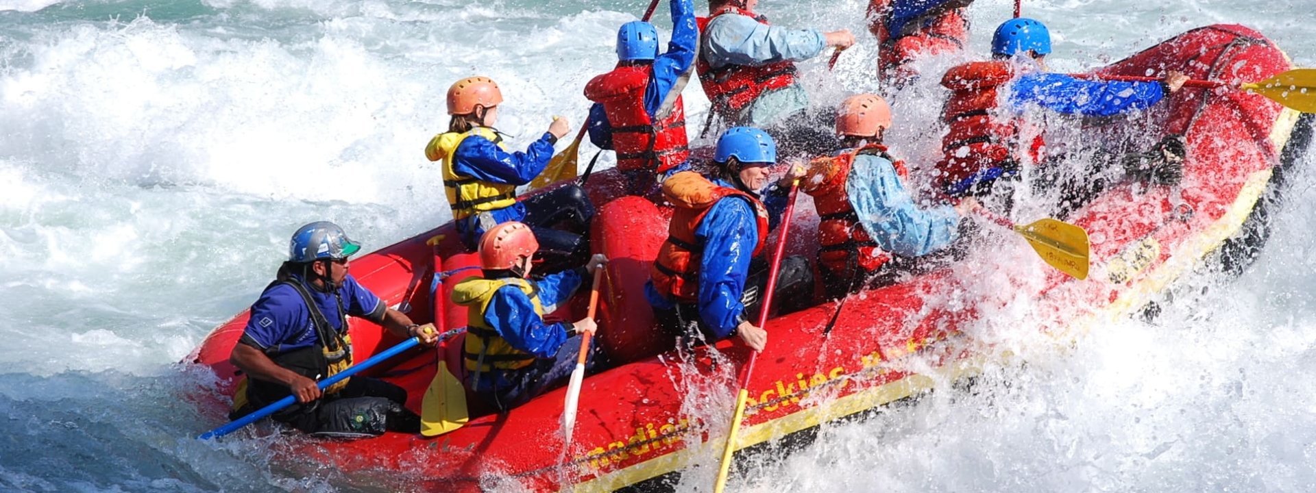 People Water rafting in Banff.