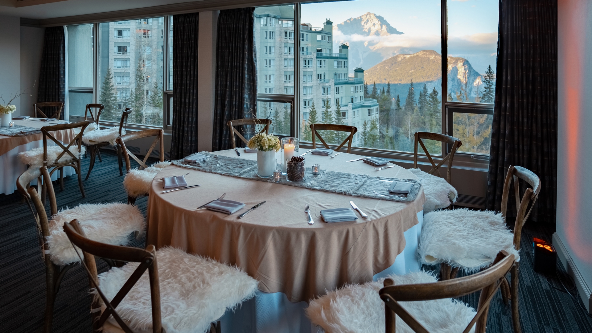 View from picture window in The Rimrock Resort Hotel's banquet rooms