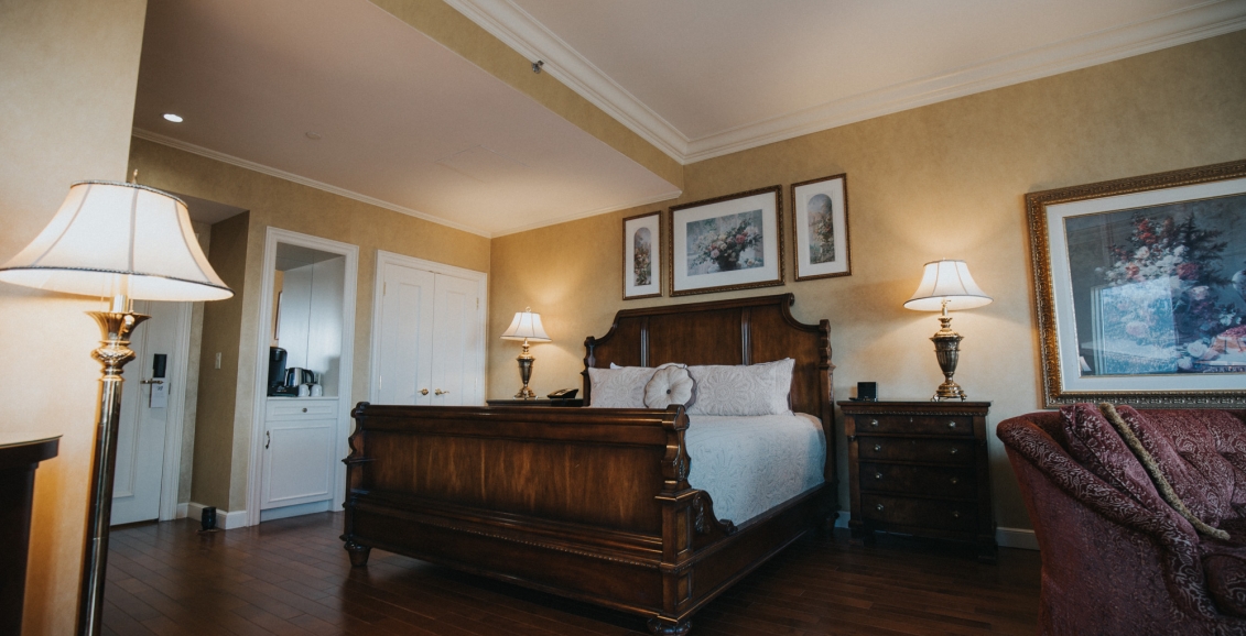 View of bed and side tables