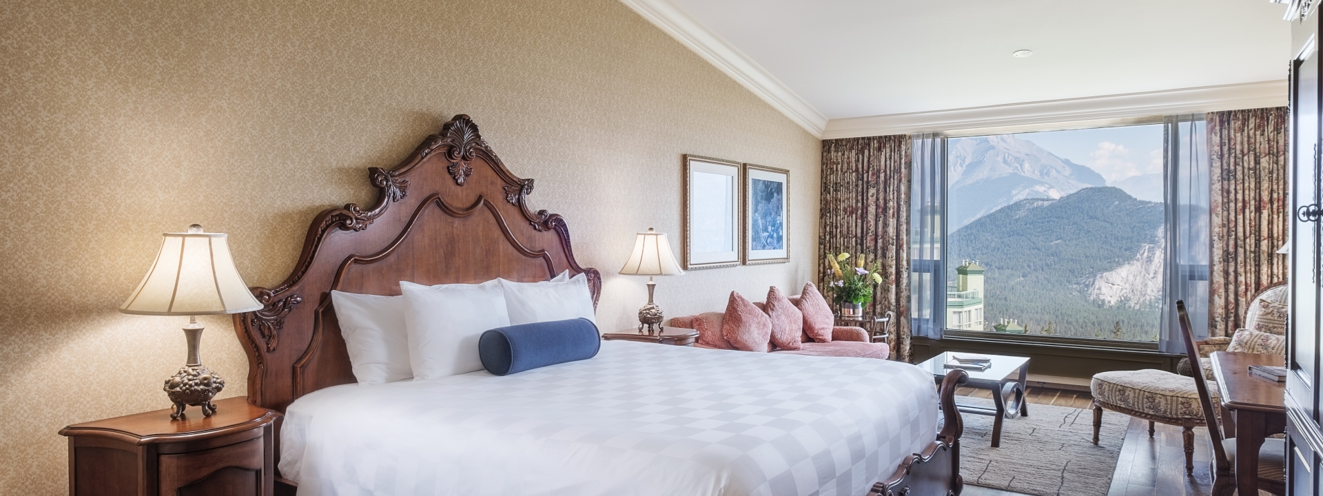 Bed with headboard and window