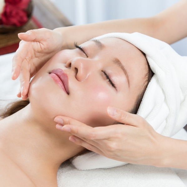 Woman getting a facial