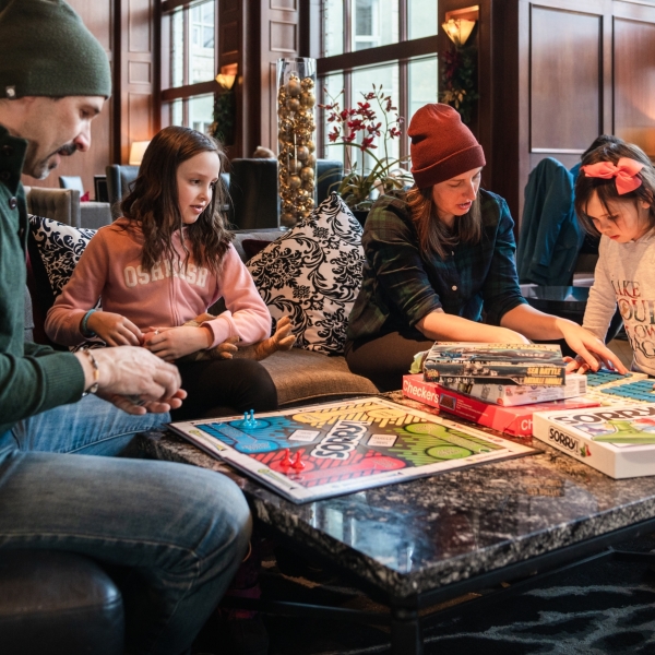 Family playing board games over the festive season