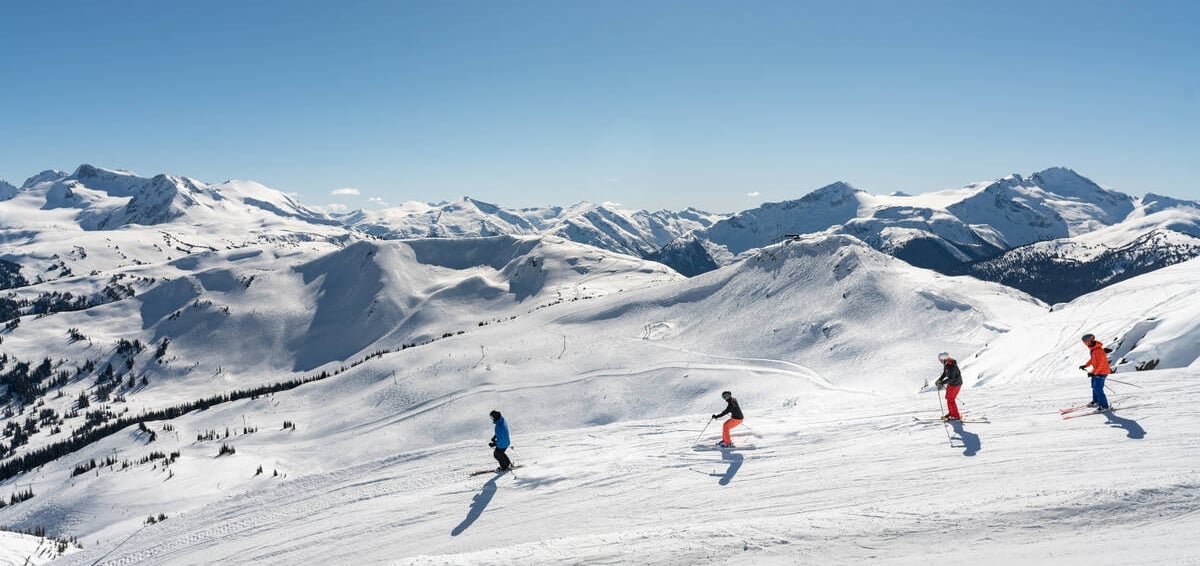 Skiers in the Canadian Rockies