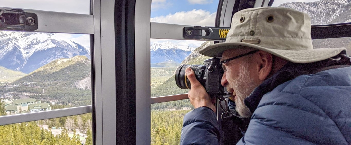 Man on Banff gondola