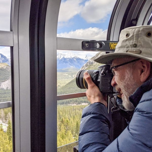 Man on Banff gondola