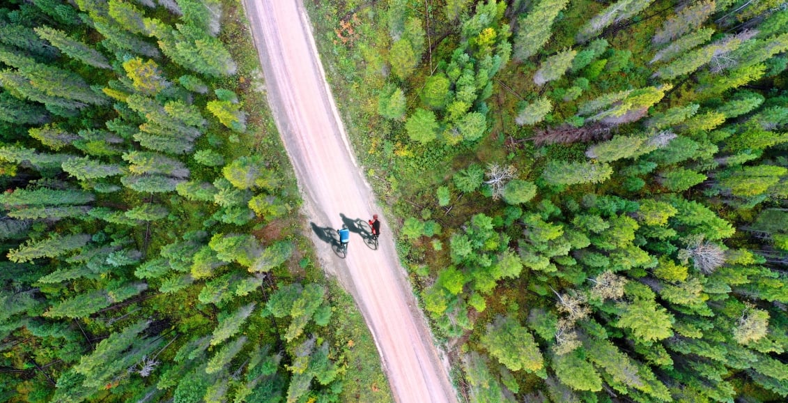 two bikers in Banff National Park