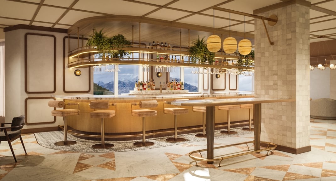 The bar from Parkers Table at Rimrock Banff, Emblems Collection