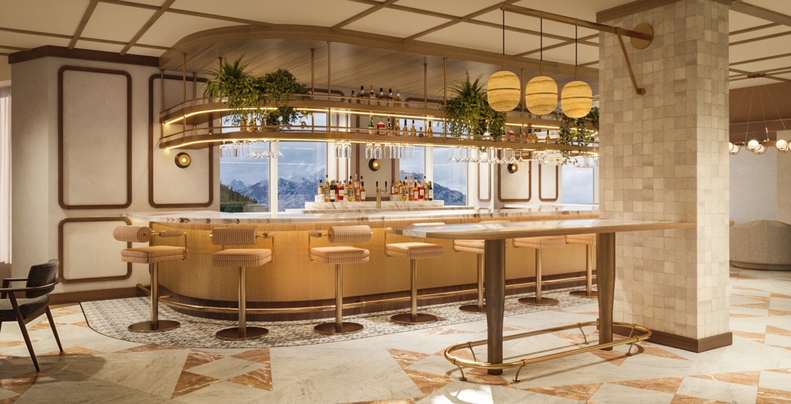 The bar from Parkers Table at Rimrock Banff, Emblems Collection