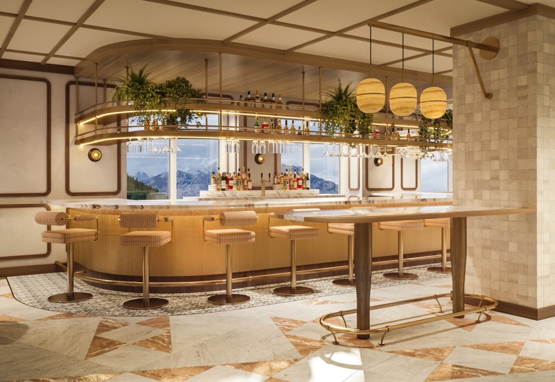 The bar from Parkers Table at Rimrock Banff, Emblems Collection