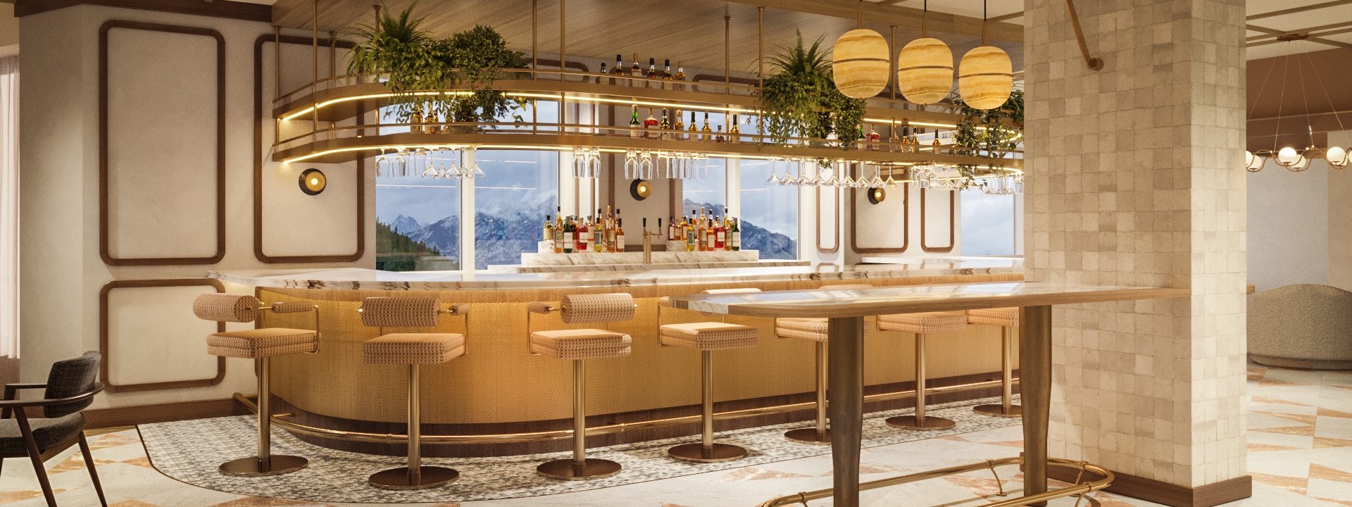 The bar from Parkers Table at Rimrock Banff, Emblems Collection