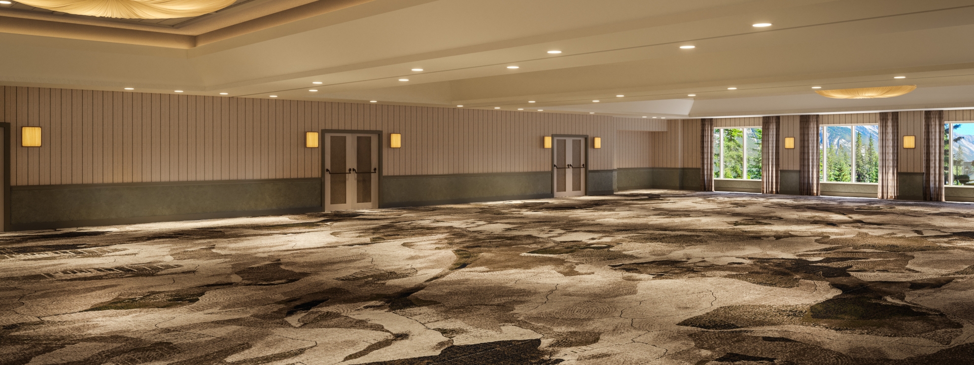 A rendering of the Radiance Ballroom at Rimrock Banff, Emblems Collection