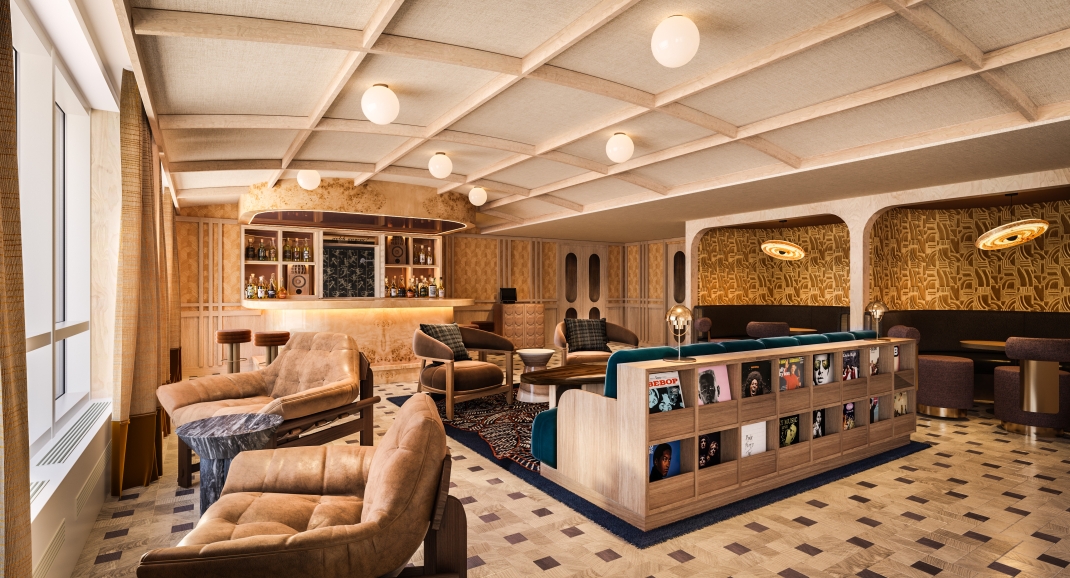 The Listening Room at Rimrock Banff, Emblems Collection where you can listening to vinyl records.