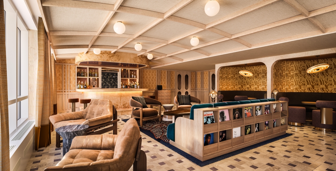 The Listening Room at Rimrock Banff, Emblems Collection where you can listening to vinyl records.